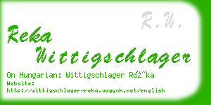 reka wittigschlager business card